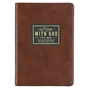 One Minute with God for Men 365 Devotions, Brown Faux Leather Flexcove Books