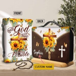 Personalized Christian Bible Cover With God All Things Are Possible Gift WomenUS