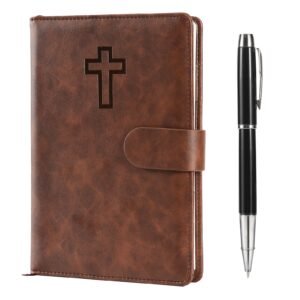 Leather Christian Bible Prayer Journal For Men & Women, Devotional Planner, Gift
