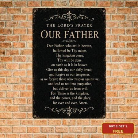 The Lord's Prayer Christian Holy Scripture Metal Sign Religious Church Plaque