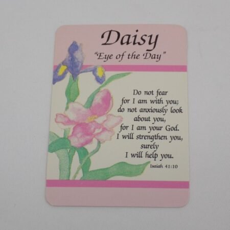 Daisy Eye of the Day Keepsake Name Meaning Card Bible Verse Christian Religious