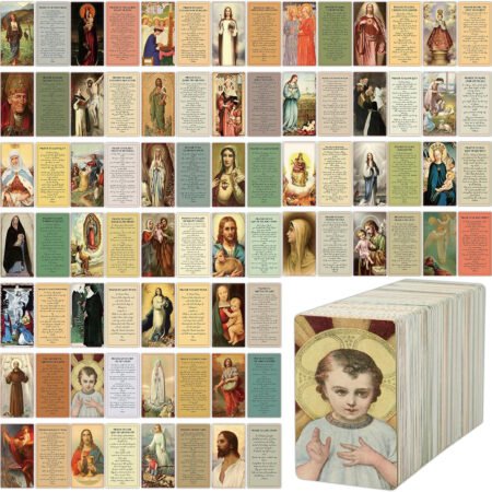 240 PCS Catholic Saint Prayer Cards Bulk Holy Prayer Cards for Peace Mass Devoti