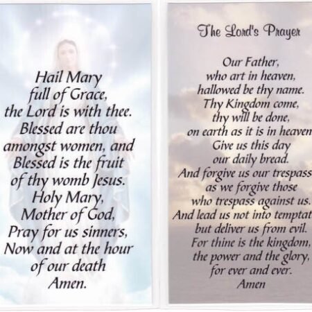 The Lord's Prayer & Hail Mary Prayer Double Sided Laminated Cards/Bookmarks (6)
