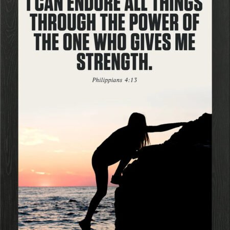 Bible Verse About Strength Framed Wall Art Poster Canvas Print Picture