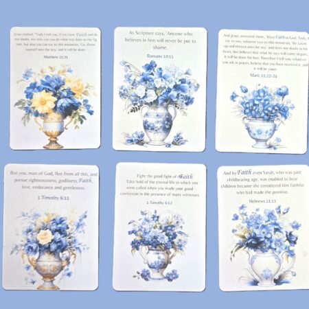 Bible Quotes Inspirational Faith Journal Cards #383 - Blue