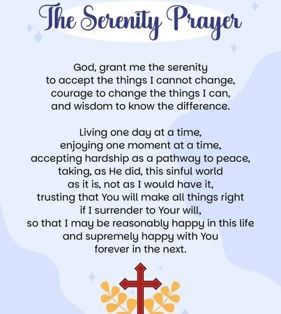THE COMPLETE SERENITY PRAYER  - PRINT Printed ON 8-1/2 x 11 INCH PREMIUM STOCK