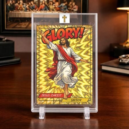 Jesus Christ Glory Card | Gold Burst Holo Insert | One Touch Magnetic Holder