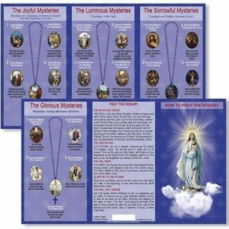 Hail Mary Our Father Prayers How to Pray the Rosary Pocket Tri Fold Instruction