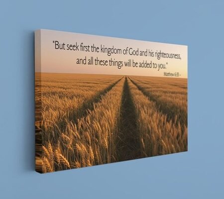 Bible Verse Canvas Matthew 633 Christian Art Faith Wall Art Spiritual Decor