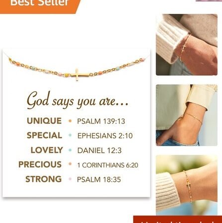 Quality Silver Cross Bracelet with Encouraging Bible Verses - Giftable!