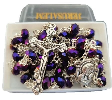 Catholic Deep Purple Jerusalem Crystal Rosary