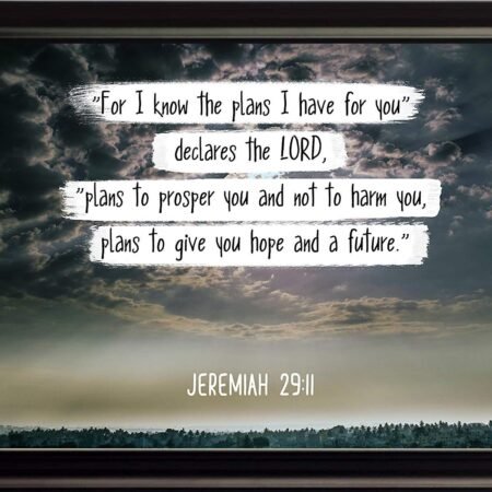 Jeremiah 29:11 "For I know the plans" Bible Verse Poster or Framed Wall Art