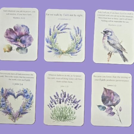 Bible Quotes Inspirational Faith Journal Cards #385 Lavender