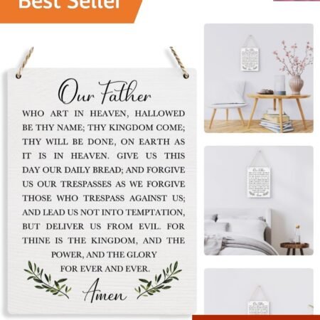 Wooden The Lord's Prayer Wall Hanging - 10x8 Inches, Meaningful Gift