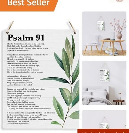 Welcoming Floral Psalm 91 Wall Art - 8x10 Unframed Sign for Indoor Spaces