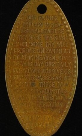 Vintage Our Father Prayer Medal The Lord's Prayer Elongated Penny Lightweight