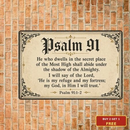 Religious Psalm Bible Verse Tin Sign Christian Scripture Wall Plaque