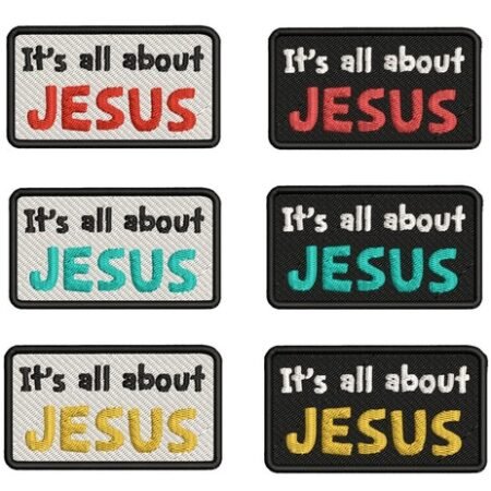 It's all about JESUS iron-on PATCH embroidered GOD CRUCIFIX CHRISTIAN BIKER new