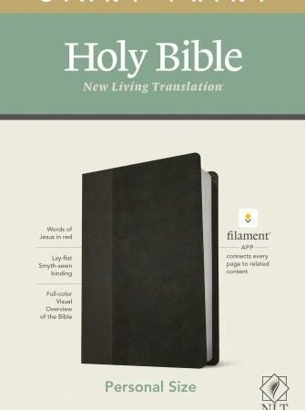 Holy Bible : NLT, Black/Onyx, Leatherlike, Filament App, Personal Size Giant ...