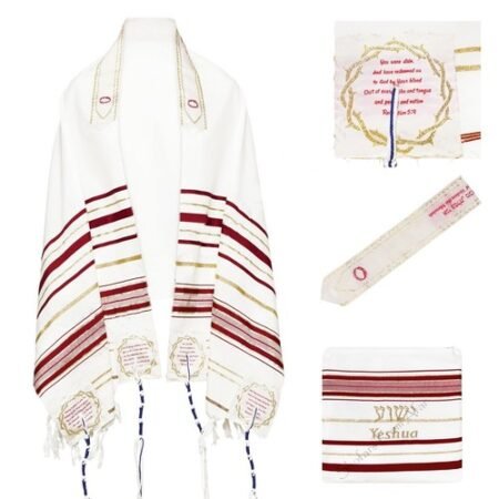 Tallit Maroon Messianic 22"x72" New Covenant Prayer Shawl Jewish Christian