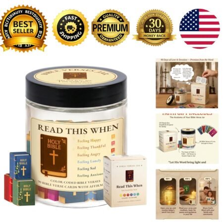 Bible Verse Jar with 90 Bible Verse Cards Read This When Jar Christian Gift