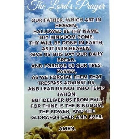 The Lord's prayer Card Jesus our father rosary serenity psalms 23 bible pocket
