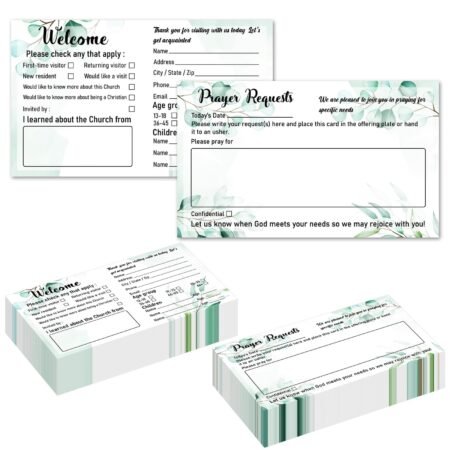 YHNTGB 180 Pieces Church Visitor Cards Prayer Request and 3 x 5 inches, Leaf