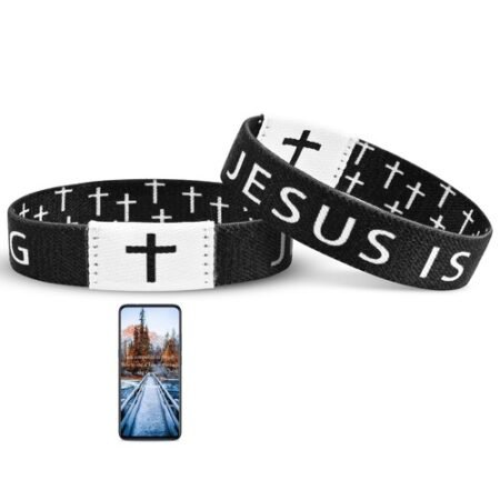 Pmormyy Daily Bible Verse Jesus is King Bracelet, Christian Jesus Wearable Br...