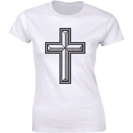 Christianity Jesus Christ Cross Saved Christian Faith Religious Tee Women Tshirt