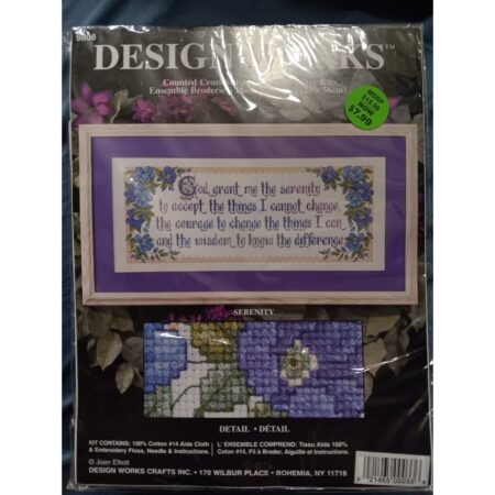 Design Works "Serenity Prayer Floral" Counted Cross Stitch Kit (Model #9808) NEW