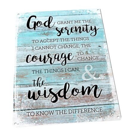 Serenity Prayer Metal Sign; Wall Decor for Office or Meeting Room