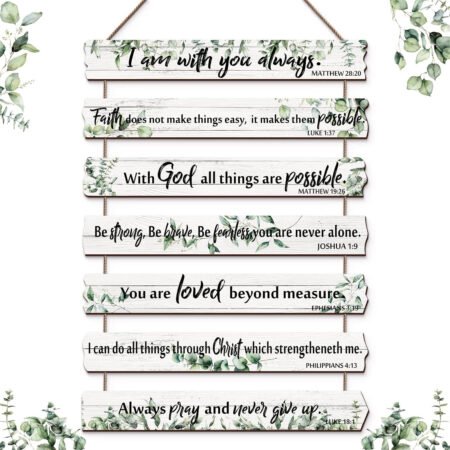 Rustic Wooden Wall Art with Bible Verse Christian Inspirational Wall Decor