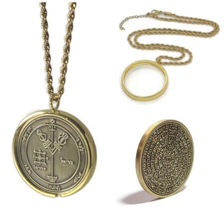 Fourth Pentacle of Jupiter 72 names of God 1FitAll King Solomon Coin Necklace