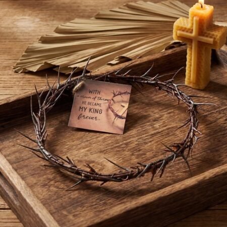 Yinder Crown of Thorns Set with Jesus Thorn Crowns Prayer Request Card Brown