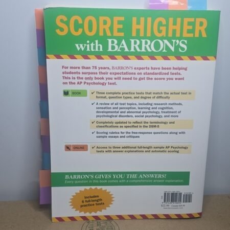 Barron’s AP Psychology Study Guide 8th Ed + Online Content 2016 504pg