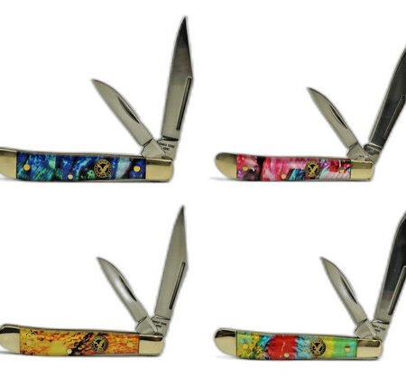 John 3:16 Christian Flag Synthetic Handles 2 Blade BARLOW Pocket Knife Pen EDC