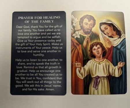 PRAYER FOR HEALING OF THE FAMILY (Lot of 2 Laminated Catholic prayer cards