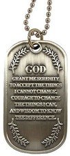 Serenity Prayer - Spiritual Metal Key Chain / Dog Tag 4377