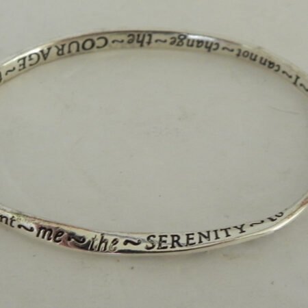 Sterling Silver Laurel Elliott Mobius Bangle Bracelet Inscribed Serenity Prayer
