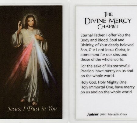 +Wallet-Size-Holy Card-"Divine Mercy Chaplet"Laminated/Jesus I Trust in You {A2+
